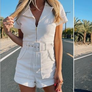 Outlaw White Denim Romper